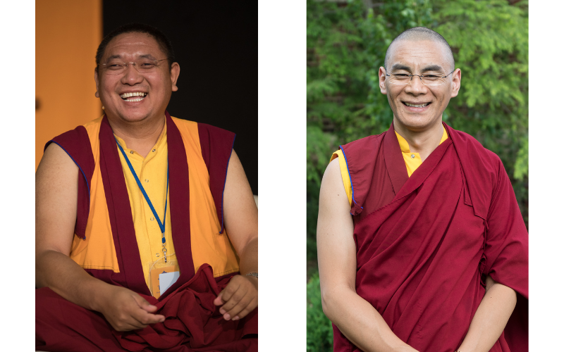 Tergar Lama Khenpo Kunga und Lama Trinley © Tergar e.V., © Tergar International Portraits der Tergar Lamas Khenpo Kunga und Lama Trinley, beide lächeln in die Kamera